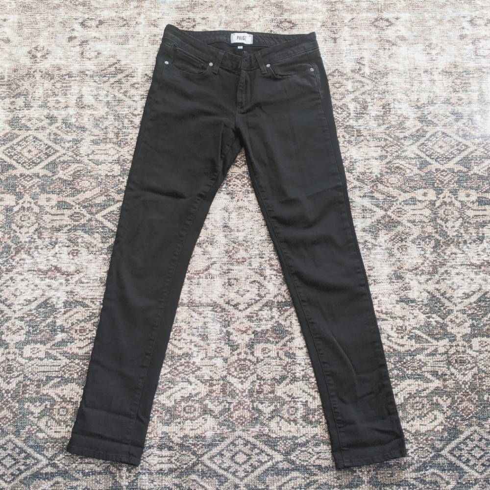 Paige Skyline Skinny Jeans Black Womens 28